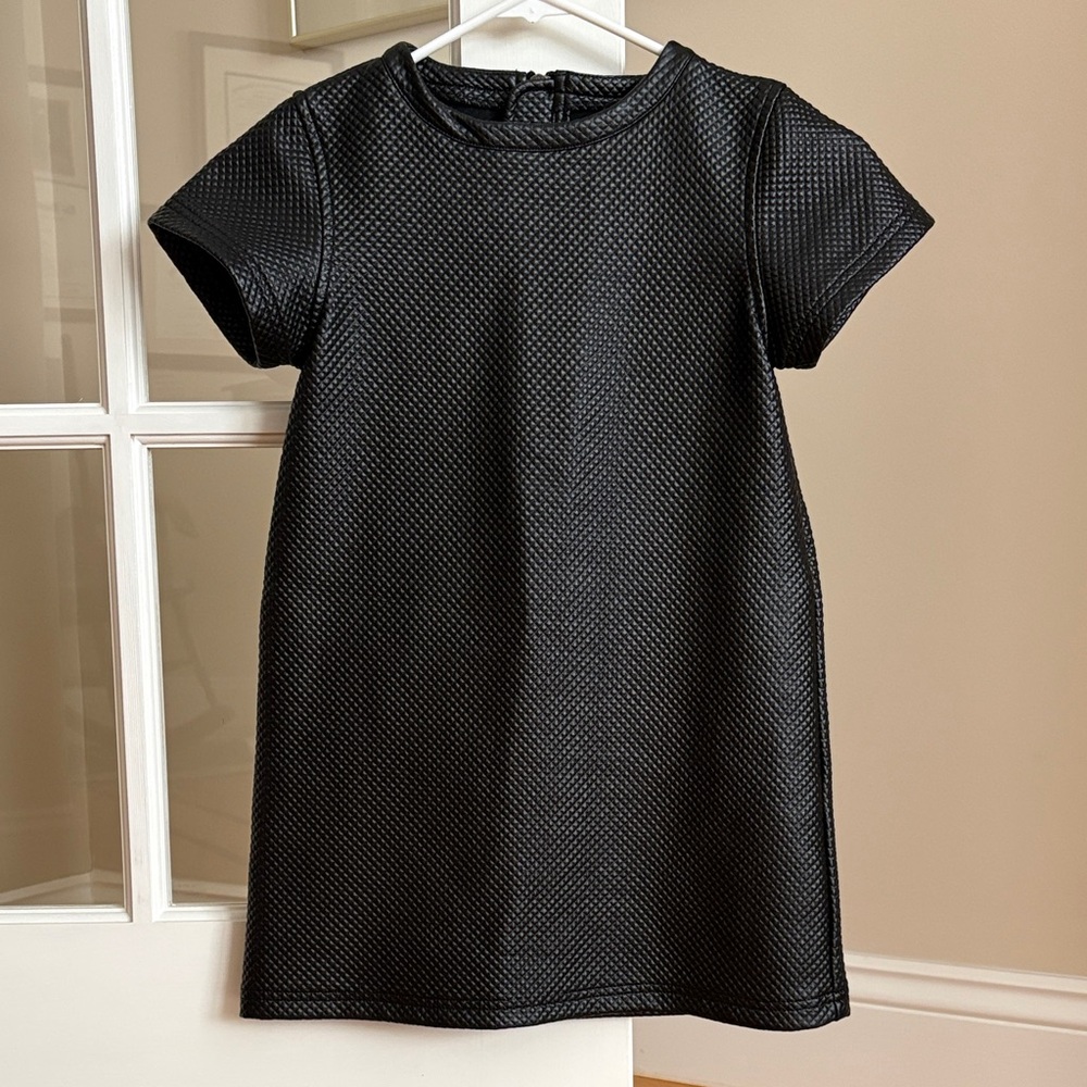 Appaman Faux Leather Textured Short Sleeve A-Line Dress EUC